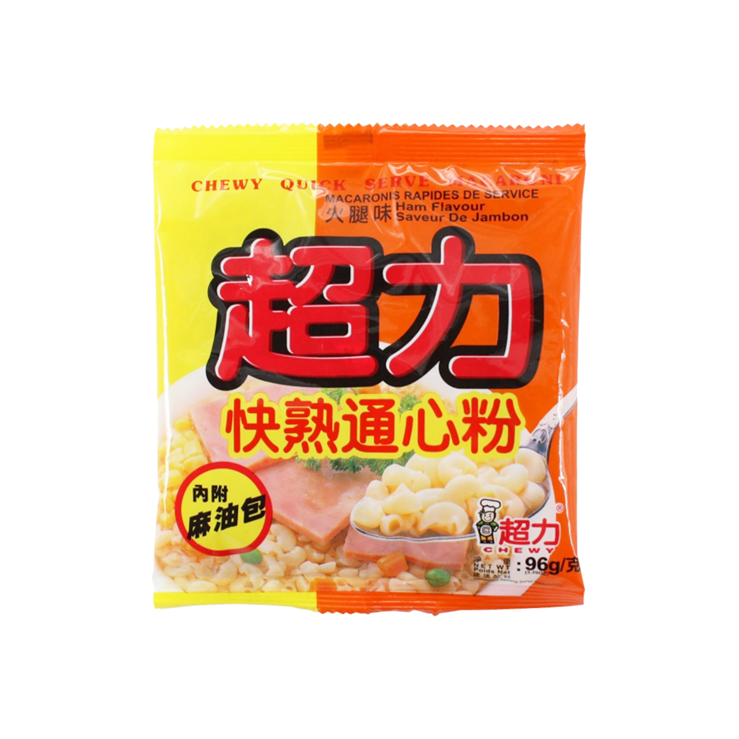 Chewy Quick Serve Macaroni (Ham Flavour) 超力快熟通心粉火腿味