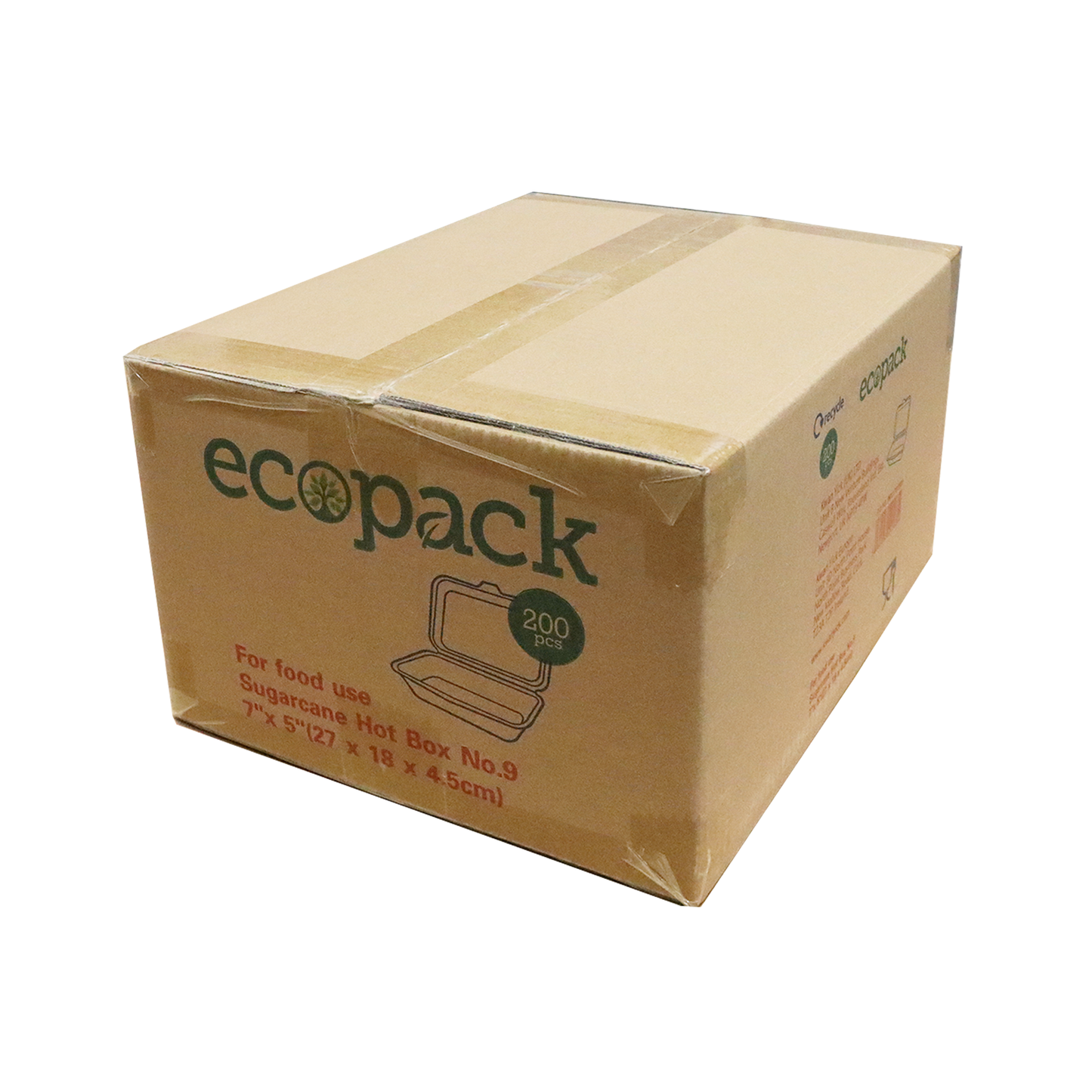 ECOPACK No 9 SUGARCANE HOT BOX 外卖饭盒 7" X 5"